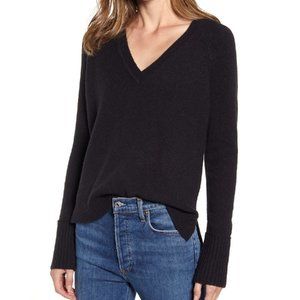 J. Crew Black V-Neck Long-Sleeve Sweater